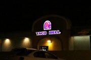 taco bell sign at night
