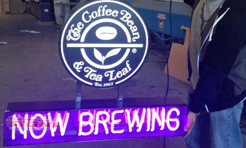 coffee bean neon signs - neon sign